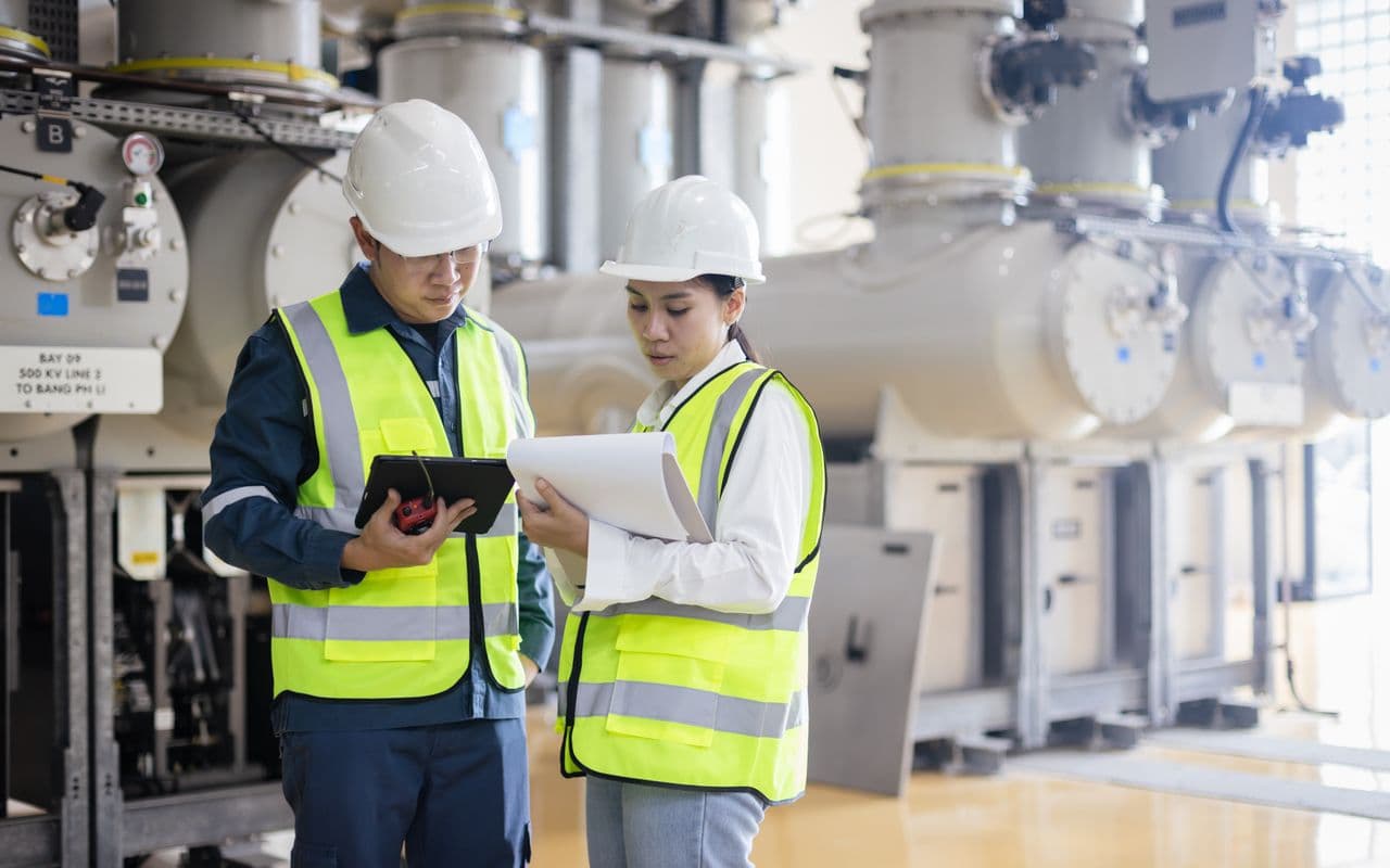 Bodatec team working on-site at an electrical facility